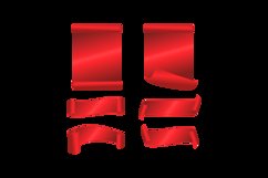 Red scrolls and banner collection isolated Product Image 2