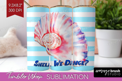 Red Seashell Nautical Tumbler Wrap Sea Quotes Tumbler PNG Product Image 1