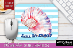 Red Seashell Nautical Mouse Pad Sublimation Sea Quotes PNG Product Image 1