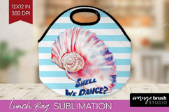 Red Seashell Nautical Lunch Bag Sea Quotes Lunch Bug PNG Product Image 1