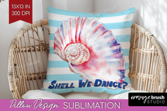 Red Seashell Nautical Pillow Sublimation Sea Quotes Pillow Product Image 1