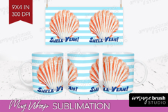 Red Seashell Nautical Mug Wrap Sea Quotes Mug PNG Product Image 1