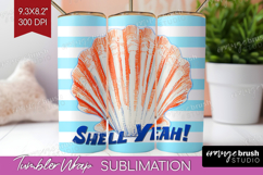 Red Seashell Nautical Tumbler Wrap Sea Quotes Tumbler PNG Product Image 1