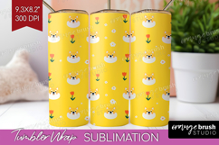 Red Shiba Inu Dog Tumbler Wrap Cute Chibi Puppy Tumbler PNG Product Image 1