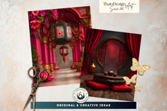 Red Chinese Backdrops for Scrapbooking and TTRPG Product Image 10
