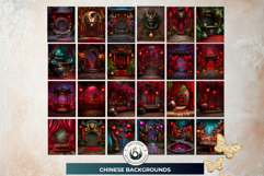 Red Chinese Backdrops for Scrapbooking and TTRPG Product Image 4