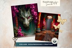 Red Chinese Backdrops for Scrapbooking and TTRPG Product Image 7