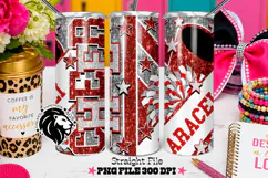 Red White Silver Cheer Tumbler PNG | Glitter Wrap Product Image 2