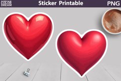 Red Heart Sticker | 3D Heart Sticker Product Image 1