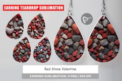 Earring teardrop Red Stone Valentine Product Image 1