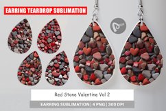 Earring teardrop Red Stone Valentine Product Image 1