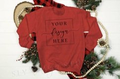 Christmas Mockups Red Sweatshirt - Tagless - Styled Generic Product Image 1