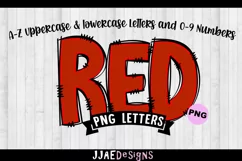 Red Font PNG Letters | Red Doodle Alphabet PNG Letter Product Image 1