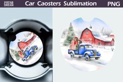 Christmas Car Coaster Sublimation| Vintage Truck Car Coaster Product Image 1
