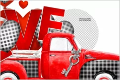 Valentines truck| Red truck with heart| red love Valentines Product Image 3