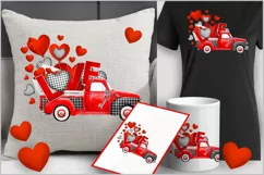 Valentines truck| Red truck with heart| red love Valentines Product Image 4