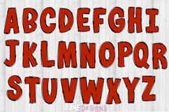 Red Font PNG Letters | Red Doodle Alphabet PNG Letter Product Image 2