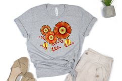 Red watercolor flowers sublimation