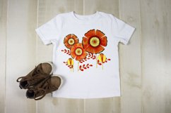 Red watercolor flowers sublimation