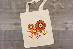 Red watercolor flowers sublimation