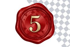 Red Wax Seal Numbers Clipart Bundle 0-10 | Number Monogram Product Image 2