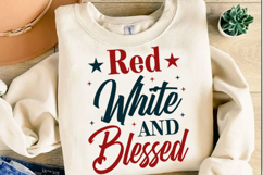 Red White and Blessed Svg Design Product Image 3