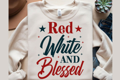 Red White and Blessed Svg Design Product Image 2