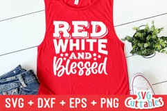 Fourth of July SVG | Red White And Blessed | Shirt Design Product Image 2