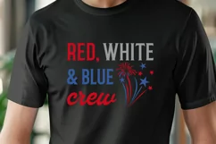 Red, White & Blue Crew SVG, 4th of July Patriotic Shirt Png Product Image 3