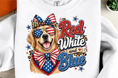 Red White and Blue Png, Dog 4th of July Product Image 1