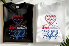 Red White and Blue-tiful SVG, 4th of July Heart Design Png Product Image 2