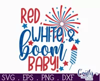 4th of July Svg America Farmhouse Sign, Red White And Boom Product Image 2