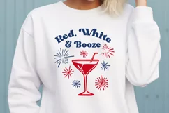 Red, White & Booze SVG, 4th of July Drinking Shirt Design Product Image 3