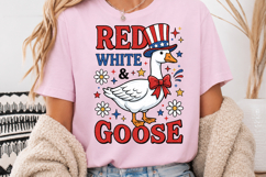 Red White and Goose PNG, Funny 4th of July Sublimation Product Image 3