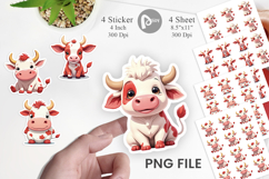 Red White Moo Sticker Product Image 1