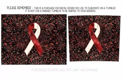 Red White Awareness Ribbon, 20oz Skinny Tumbler Sublimation Product Image 2