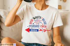 Patriotic cousins crew t shirt design 2026 red white blue fi Product Image 2