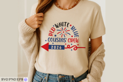 Patriotic cousins crew t shirt design 2026 red white blue fi Product Image 3