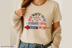 Patriotic cousins crew t shirt design 2026 red white blue fi Product Image 3