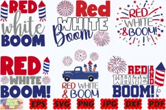 Red White Boom SVG | Red White Blue SVG | 4th Of July SVG Product Image 1
