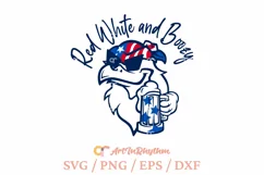 Red white and boozy svg, 4th of July eagle svg Product Image 1