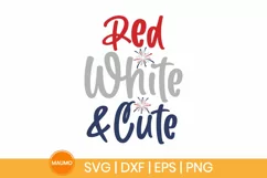 Red, white and cute svg, USA, 4th of July svg, independence Product Image 1