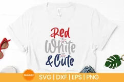 Red, white and cute svg, USA, 4th of July svg, independence Product Image 3