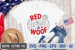 Red White & Woof SVG File | 4th of July Round Sign SVG Product Image 2
