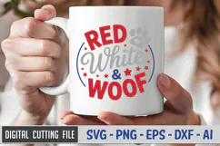 Red White & Woof SVG File | 4th of July Round Sign SVG Product Image 3