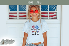 Red Wine and Blue 4th of July Wine Glass Design | PNG &amp; JPG Product Image 1