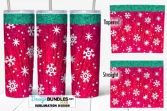 20 oz Tumbler Sublimation PNG | Red Snowflake Product Image 1