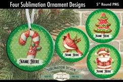 Red Green Cookies Ornament Designs PNG File | Add Name Product Image 1