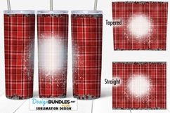 Red Plaid with Grey Trim 20 oz Tumbler Sublimation Wrap PNG Product Image 1