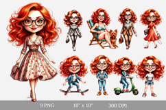 Redhead Girl Clipart Product Image 2